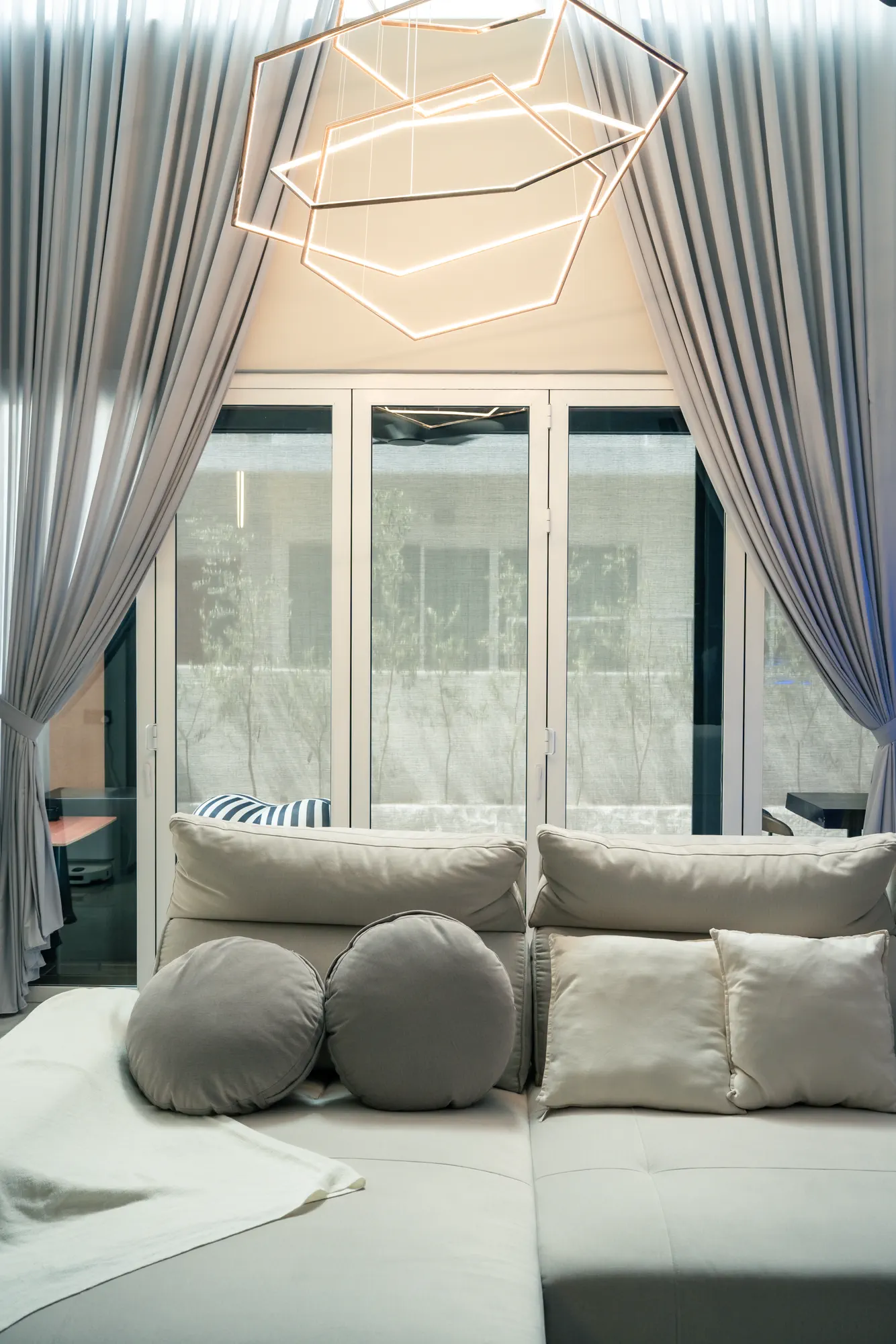 Project 02 lounge curtain and pendant light